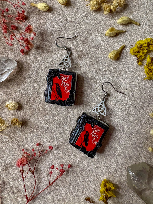 Edgar Allen Poe Book Earrings