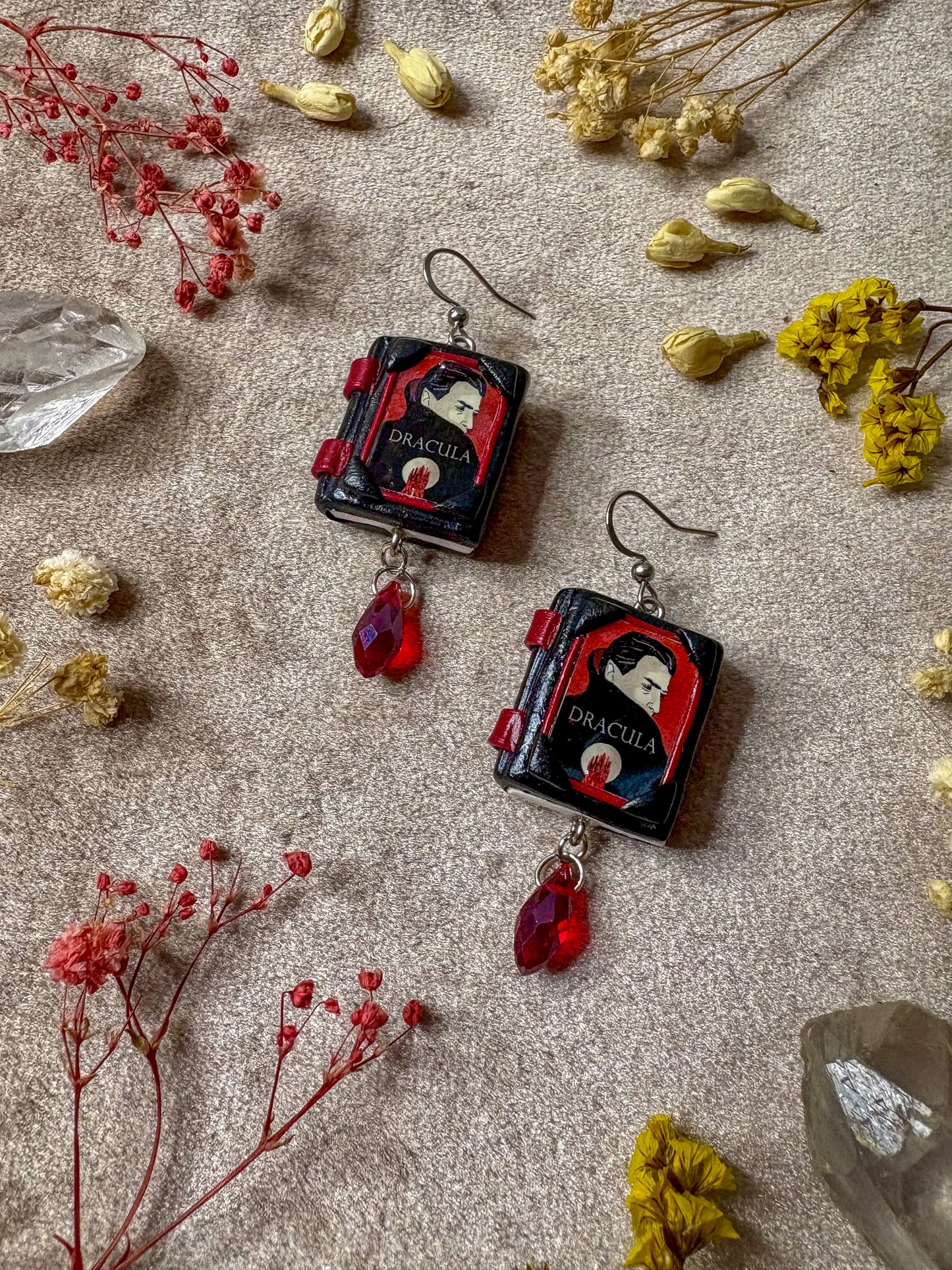 Dracula Book Earrings