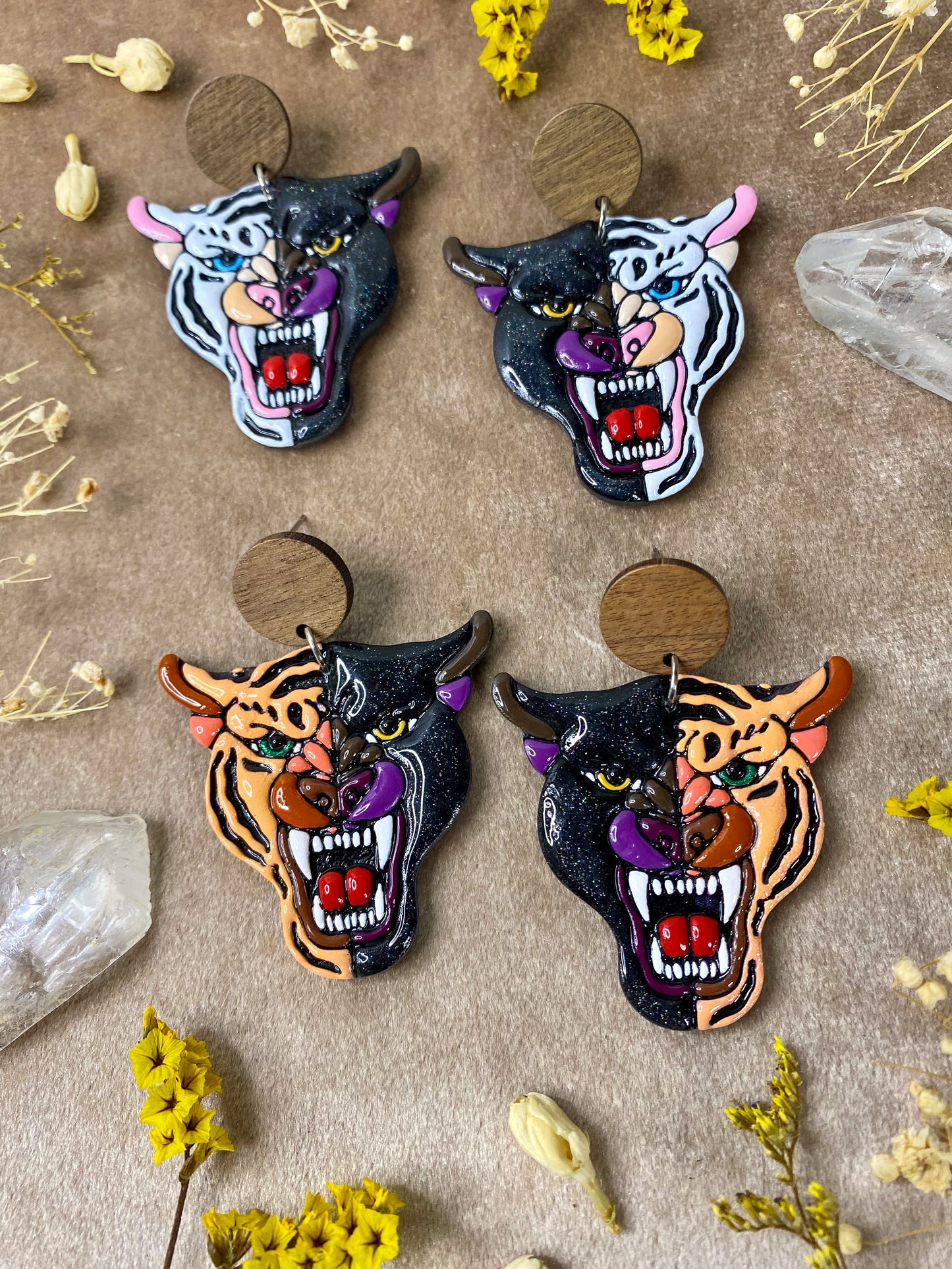 Tiger and Panther Earrings