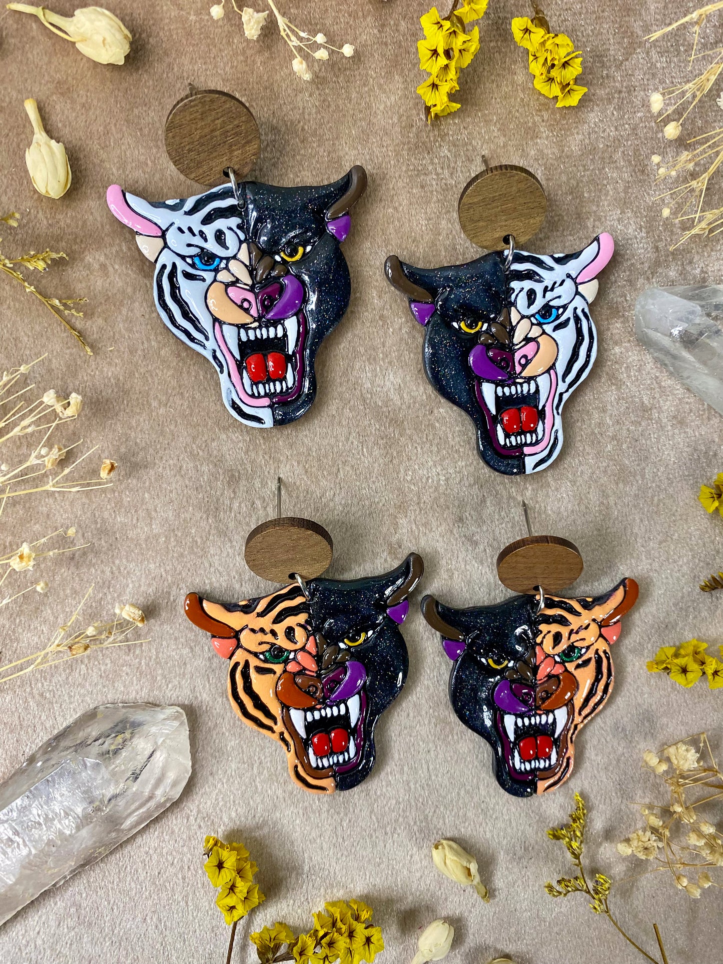 Tiger and Panther Earrings