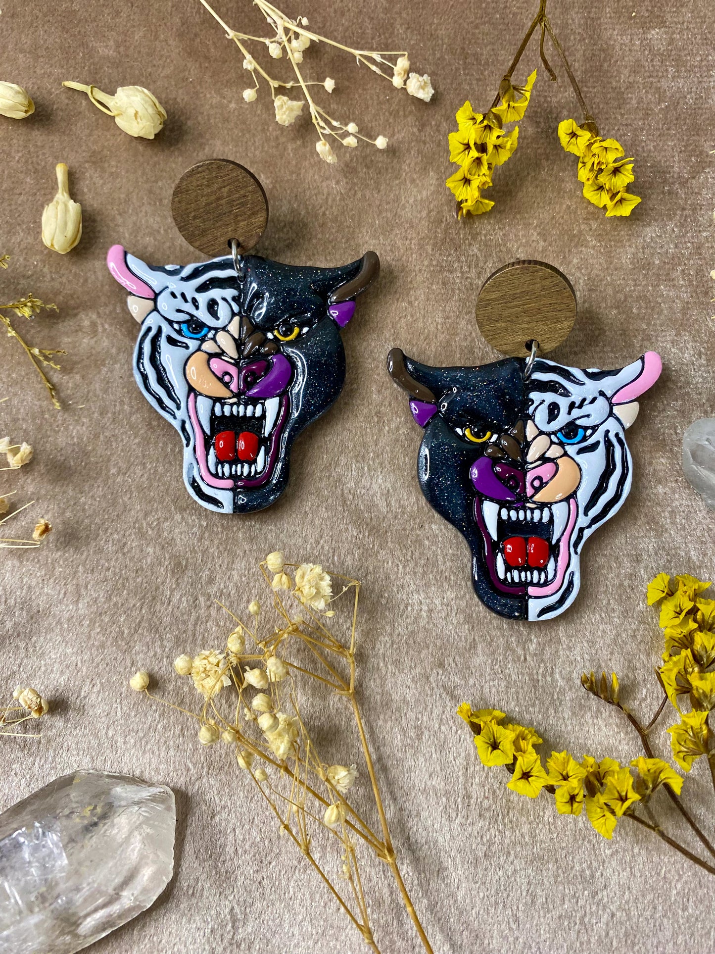 Tiger and Panther Earrings