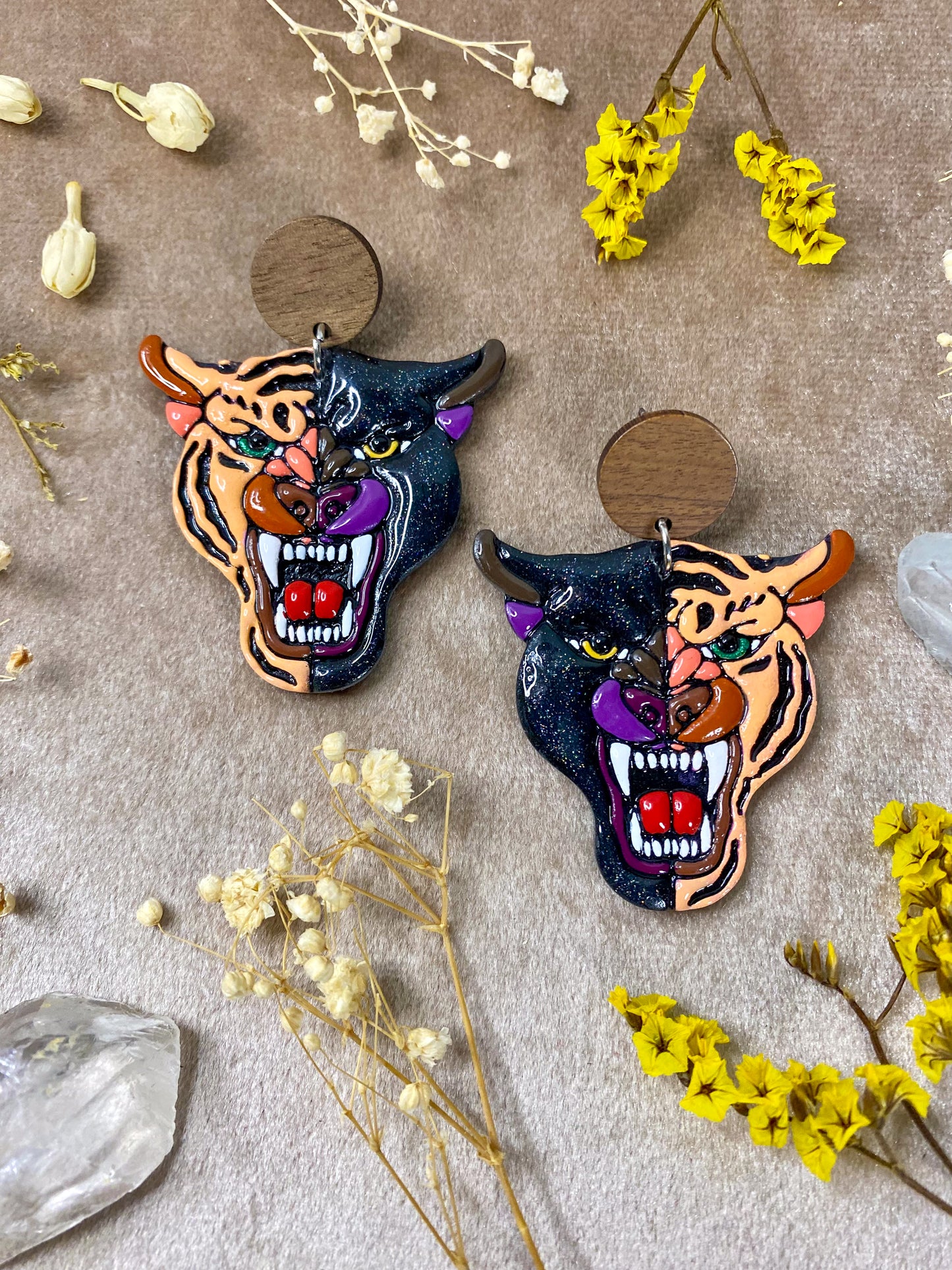 Tiger and Panther Earrings