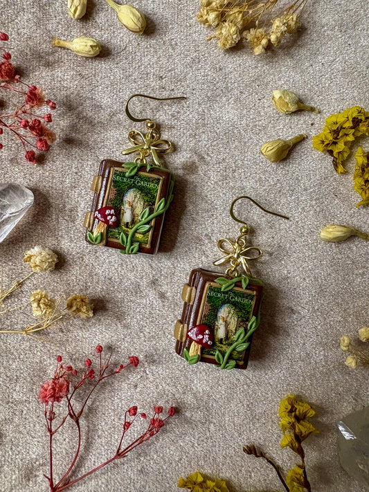 Secret Garden Book Earrings