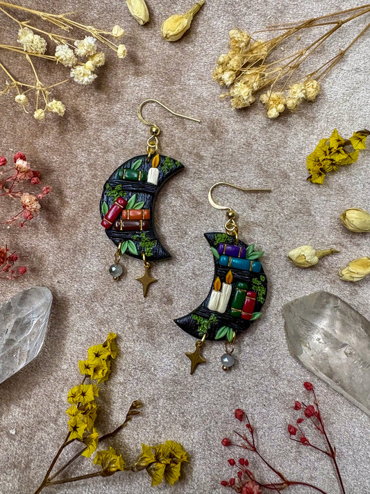 Black Moon Shelf Earrings