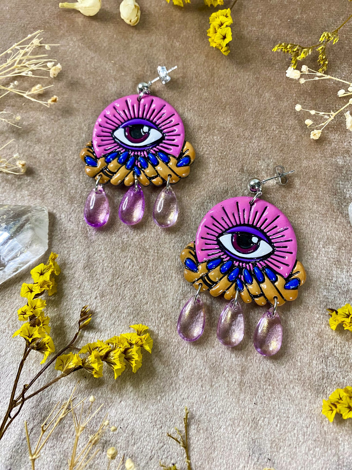 Light Pink Crystal (Eye)Ball Earrings