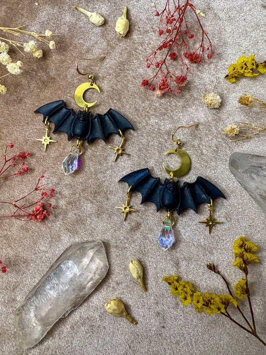 Black Bat Earrings