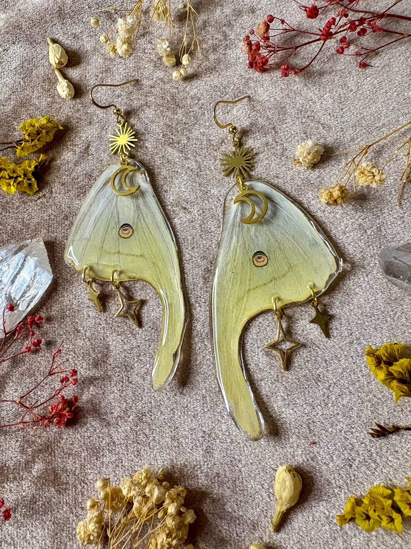 Luna Moth Tail Earrings