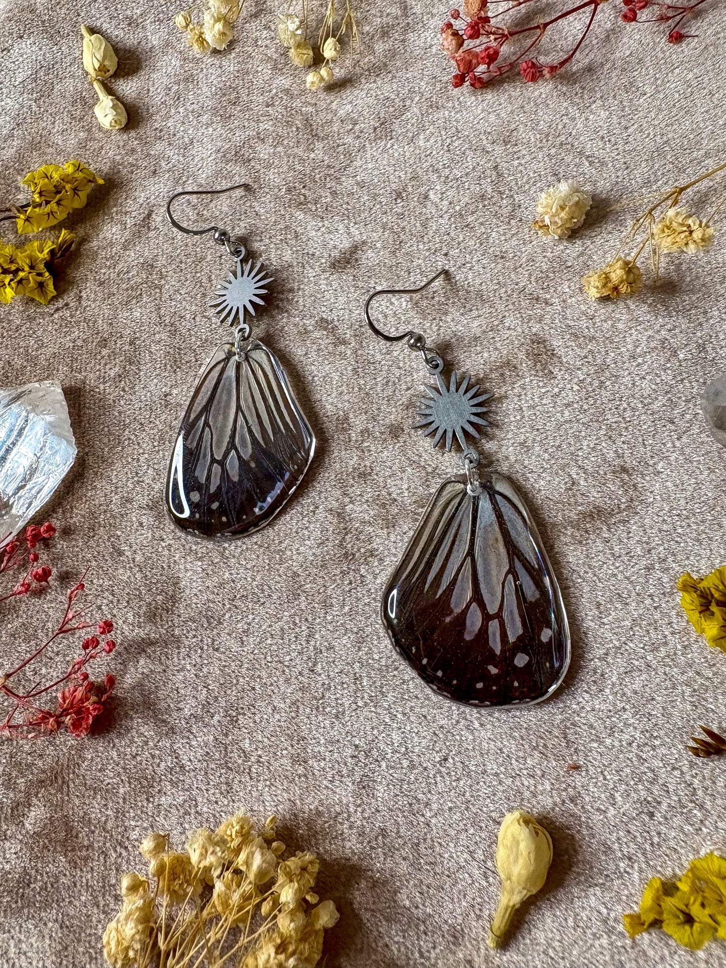 Glassy Tiger Butterfly (Bottom) Wing Earrings