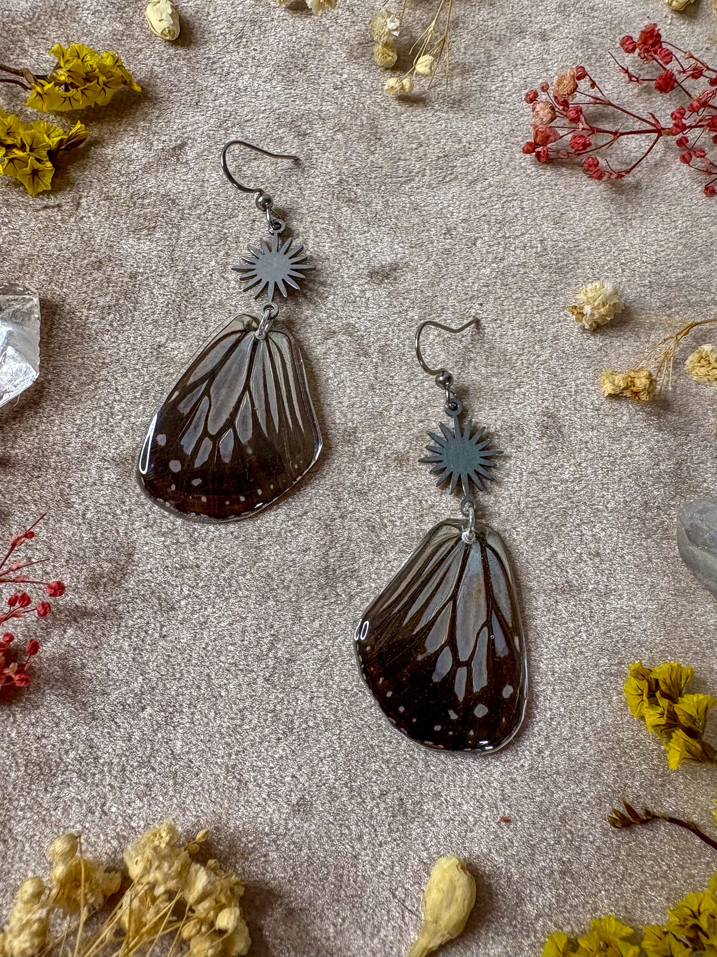 Glassy Tiger Butterfly (Bottom) Wing Earrings