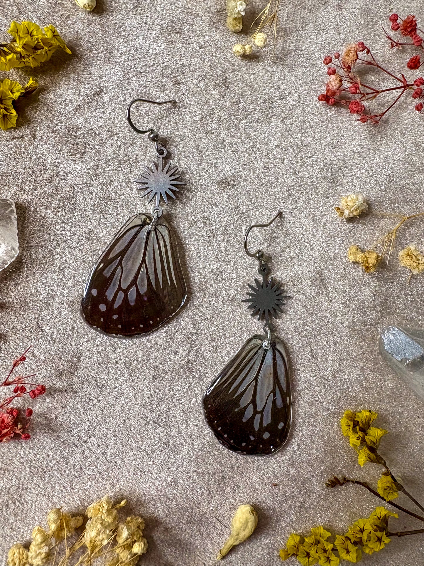 Glassy Tiger Butterfly (Bottom) Wing Earrings