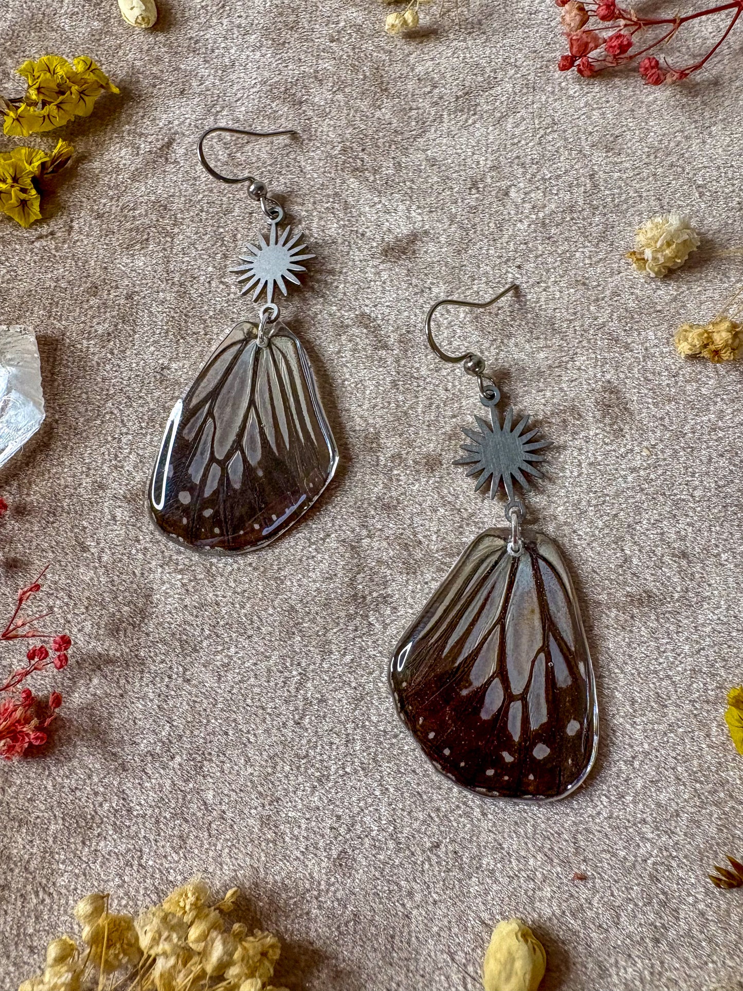 Glassy Tiger Butterfly (Bottom) Wing Earrings