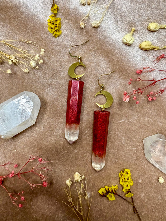 Garnet Love Crystal Earrings