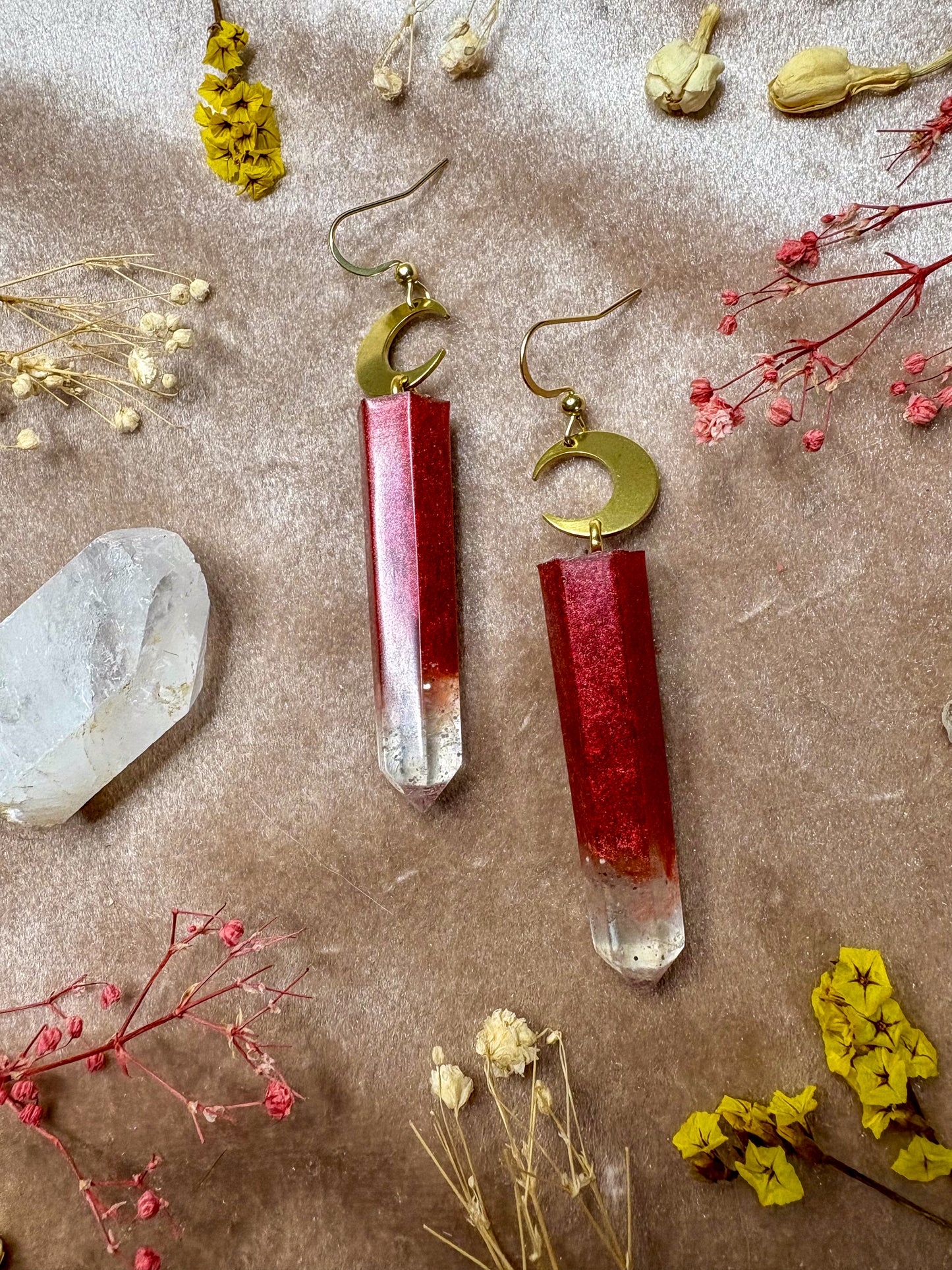 Garnet Love Crystal Earrings