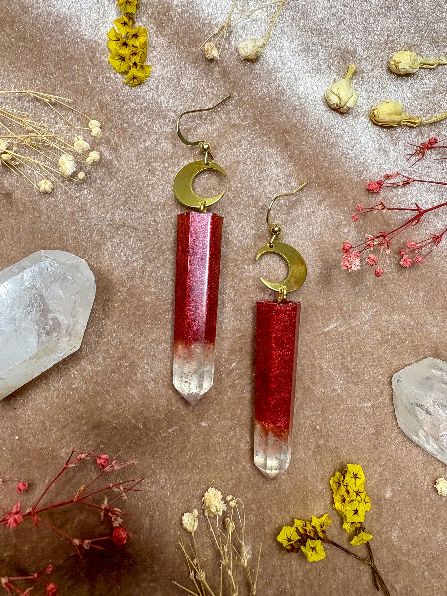 Garnet Love Crystal Earrings