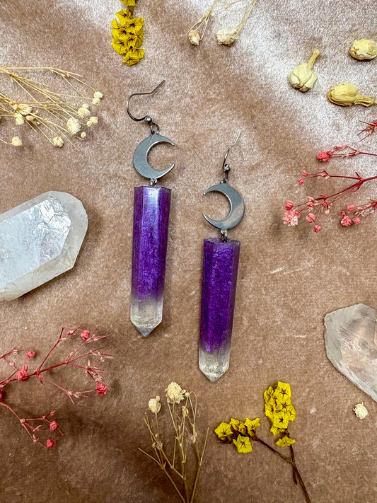 Amethyst Dreams Crystal Earrings (Silver)
