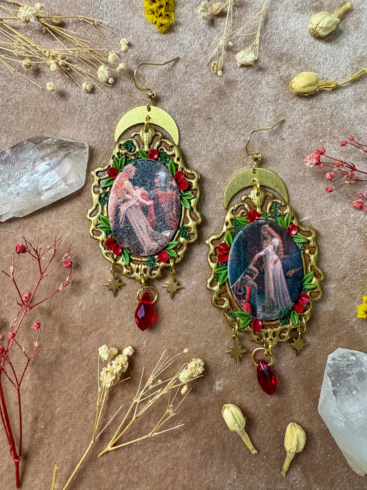Leighton's "The Accolade" and "Godspeed" Painting Earrings