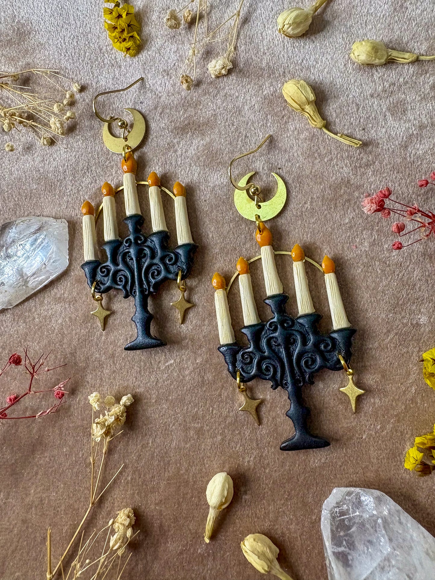 Black Candelabra Earrings