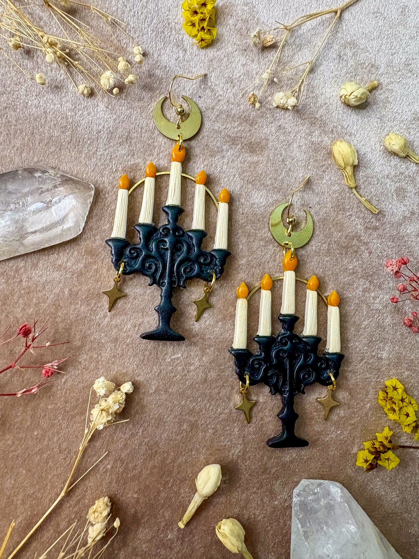 Black Candelabra Earrings