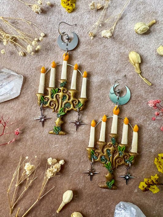 Golden Candelabra Earrings