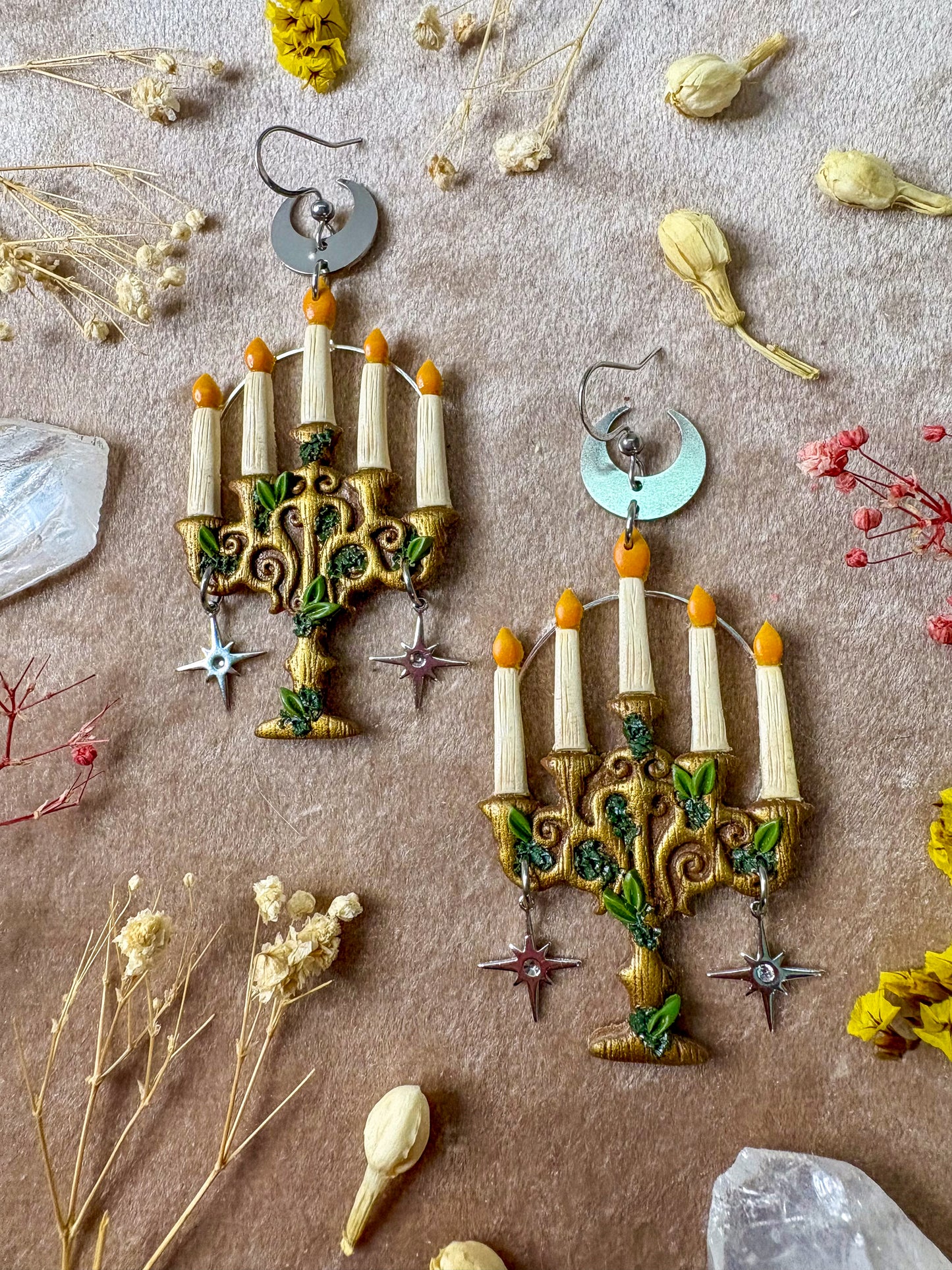 Golden Candelabra Earrings