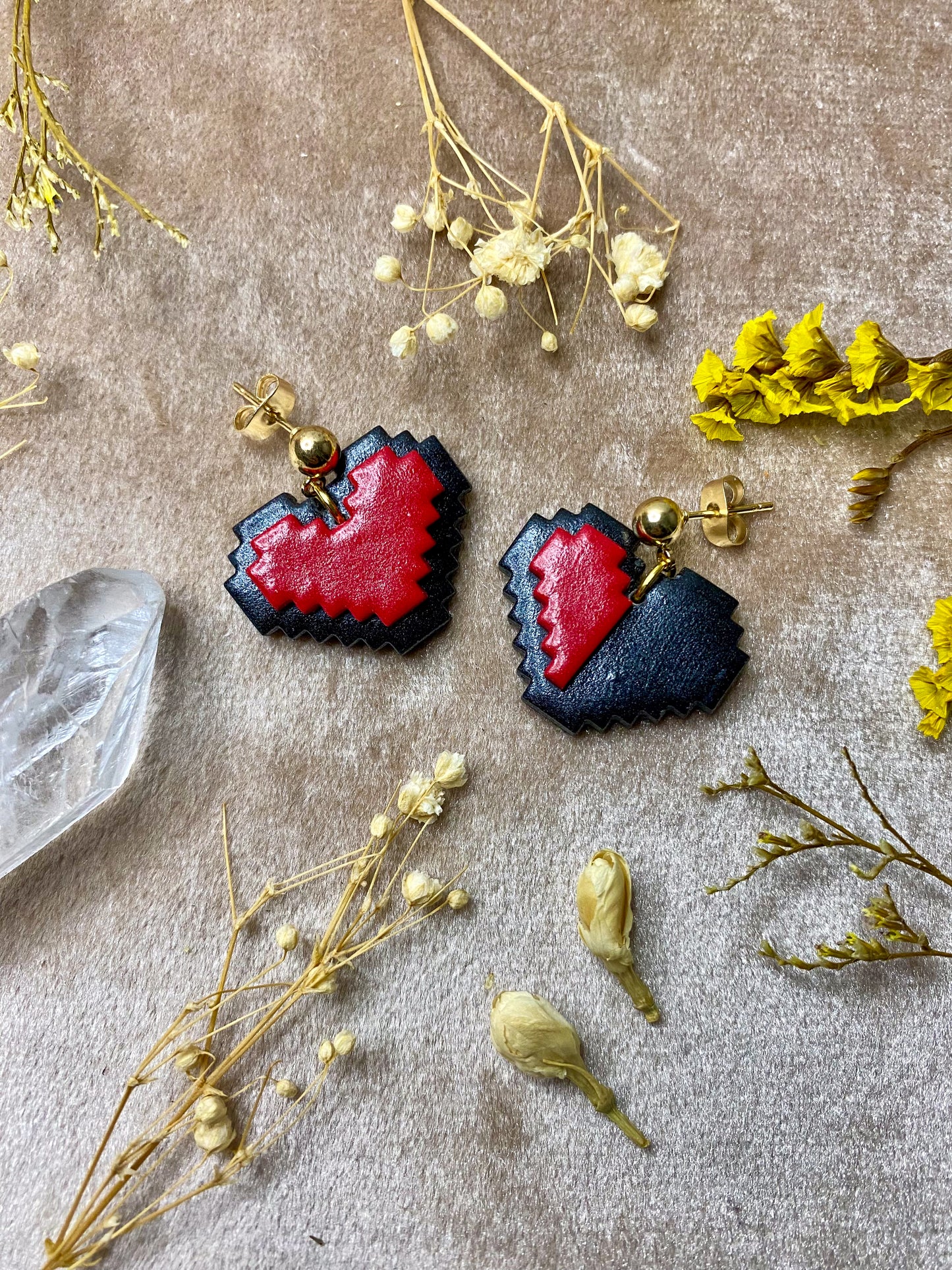 Heart Video Game Health Meter Earrings