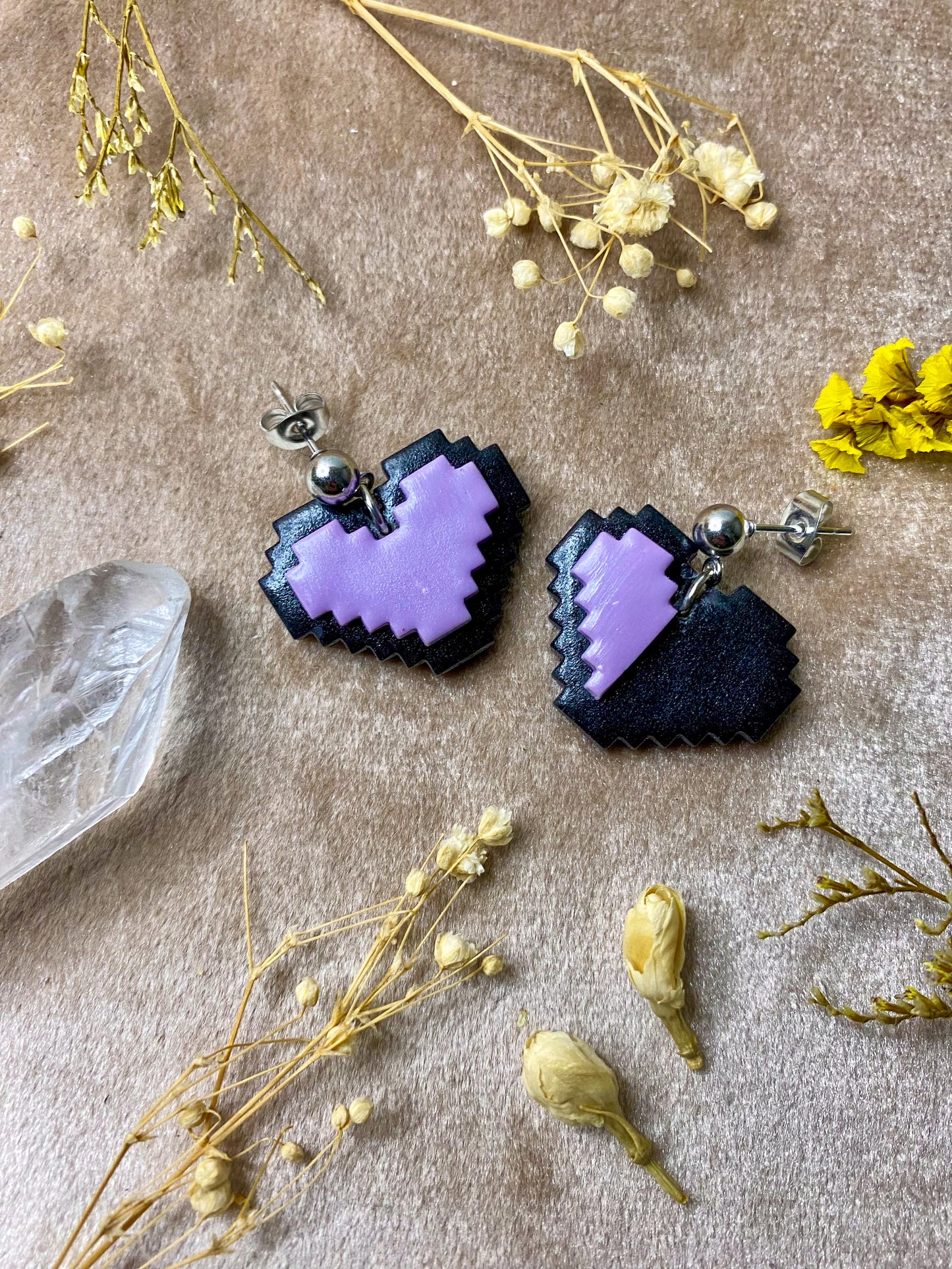 Heart Video Game Health Meter Earrings