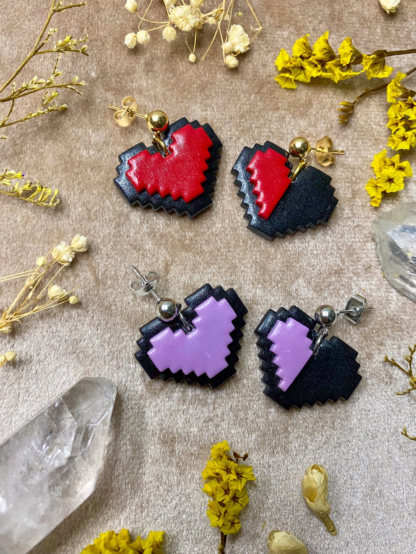 Heart Video Game Health Meter Earrings