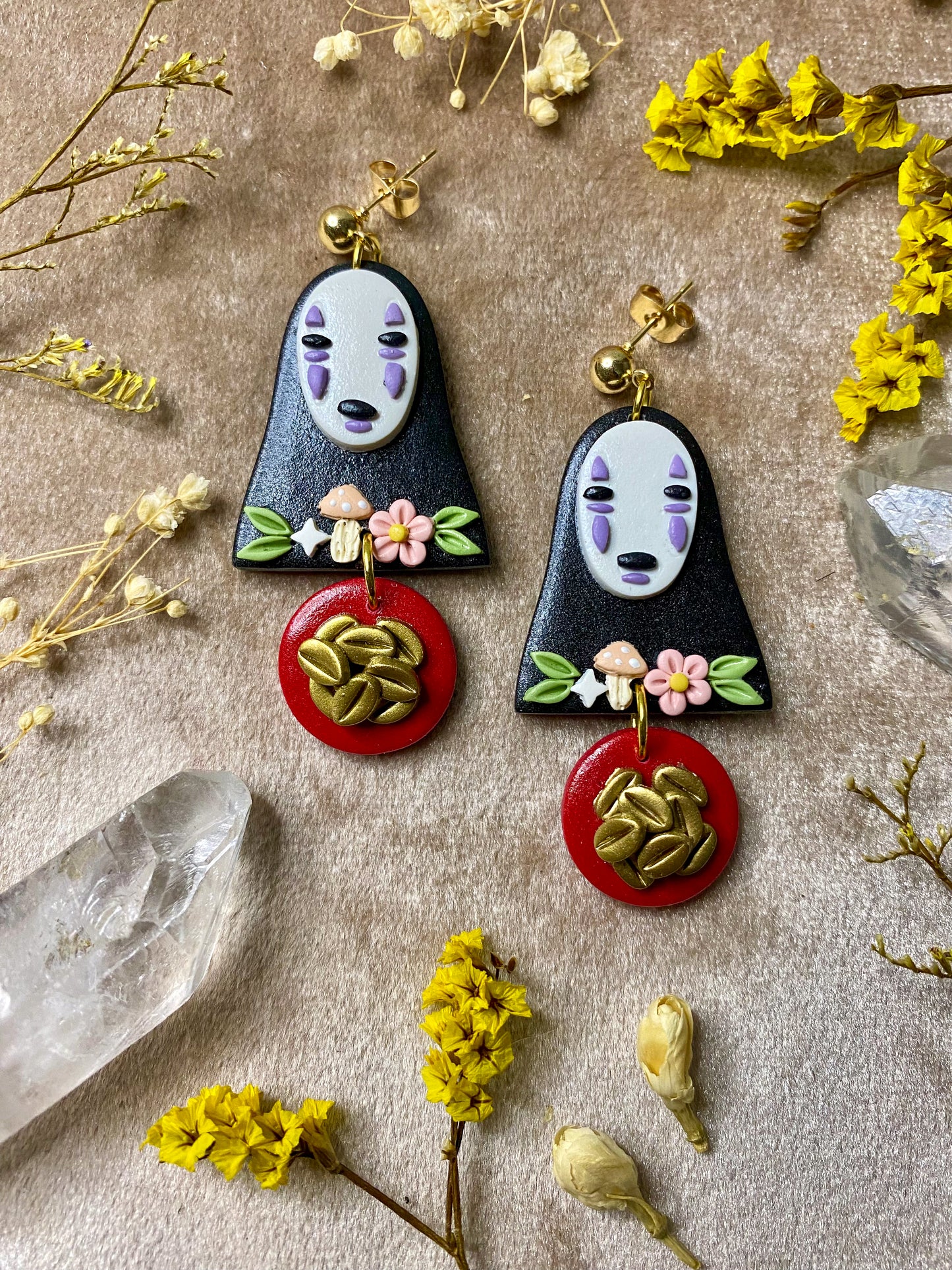 Coin Eating Monster and Plate Earrings