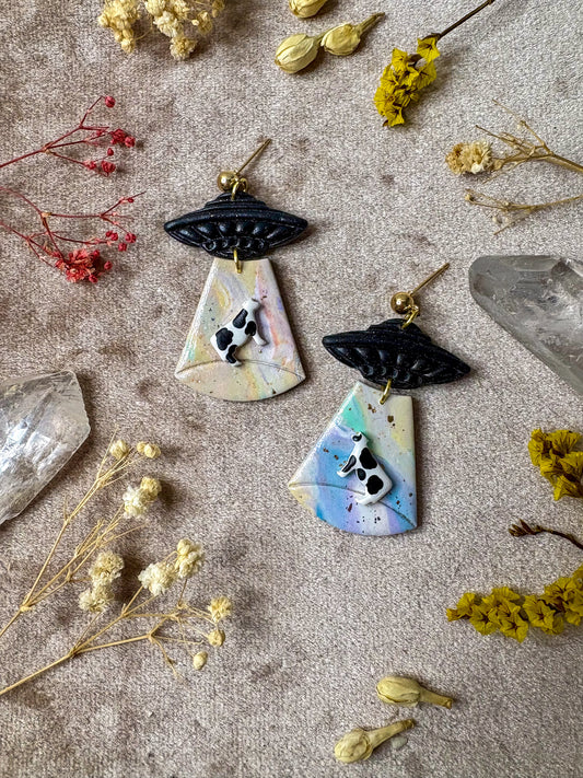 Alien Abduction (Marble) Earrings