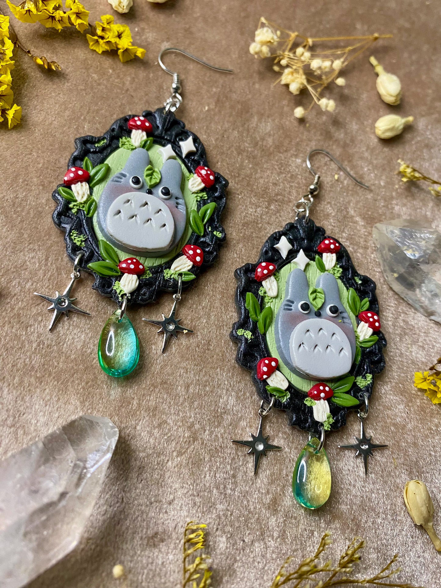 Garden Neighbor and Mushroom Frame Earrings