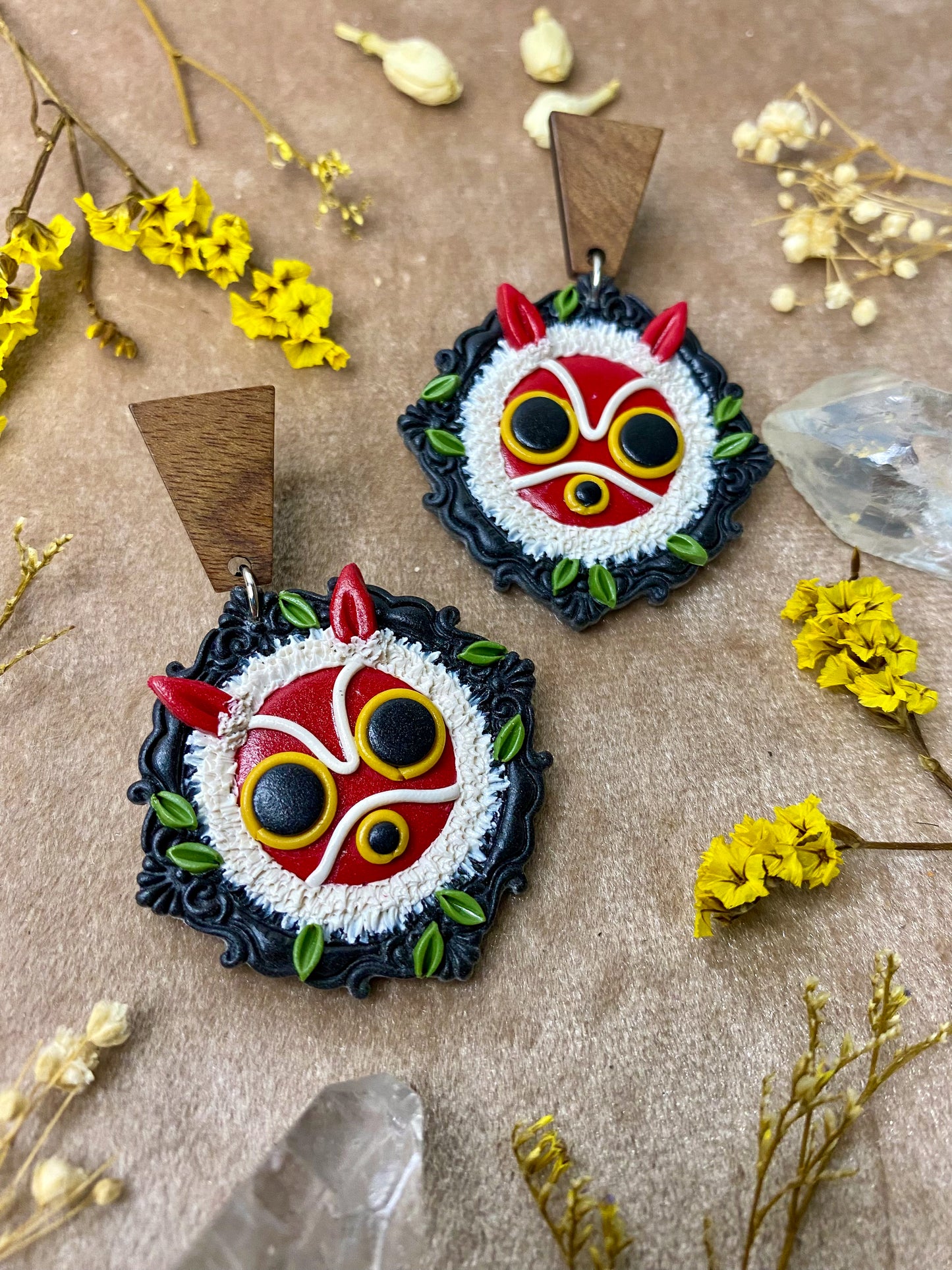 Forest Princess Mask Frame Earrings