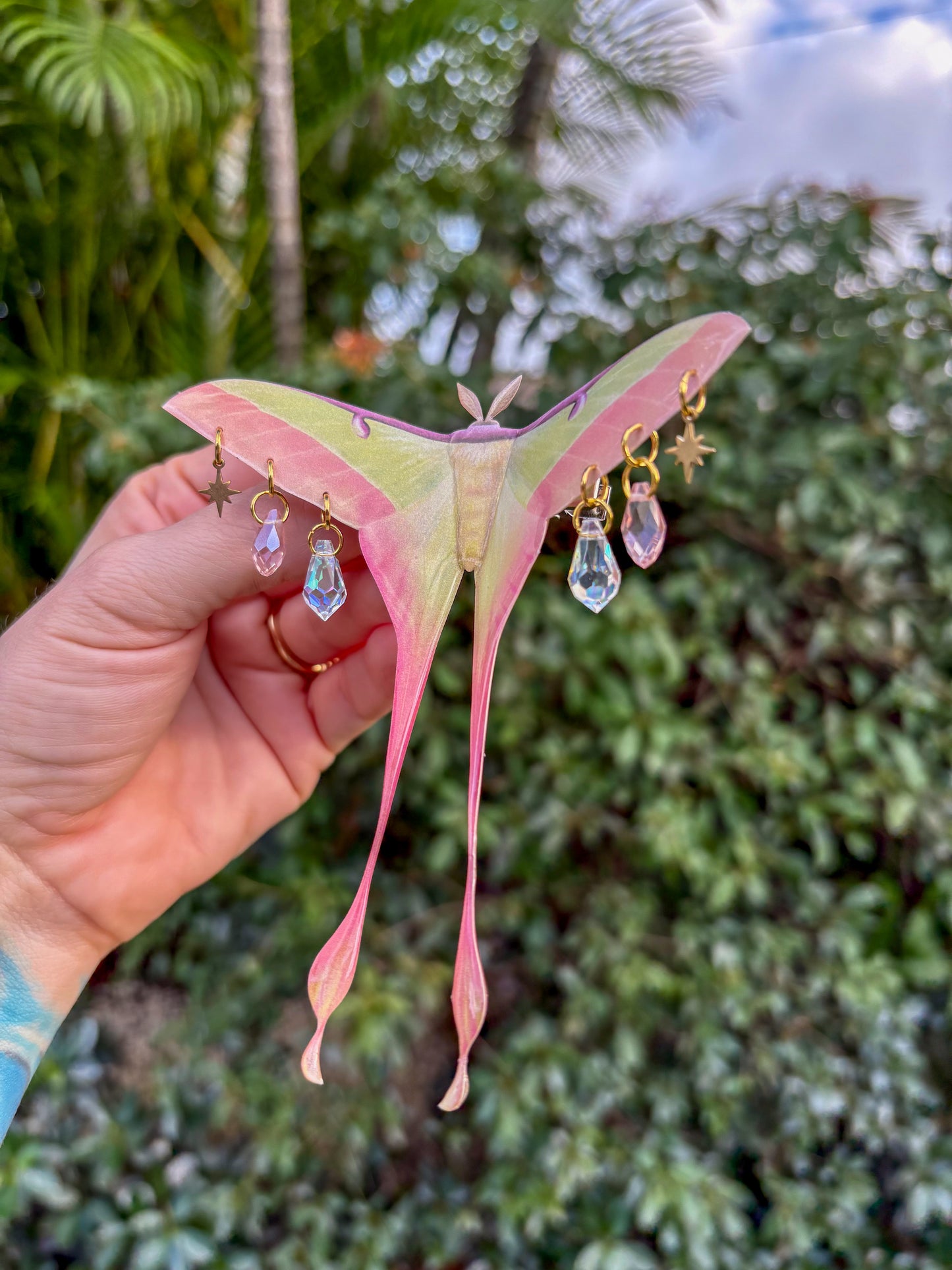 Chinese Moon Moth Large Hair Clip