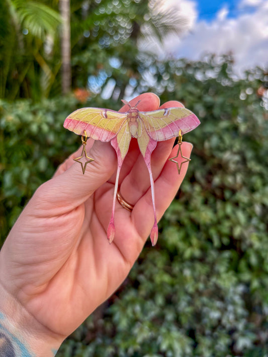 Chinese Moon Moth Detailed Small Hair Clip