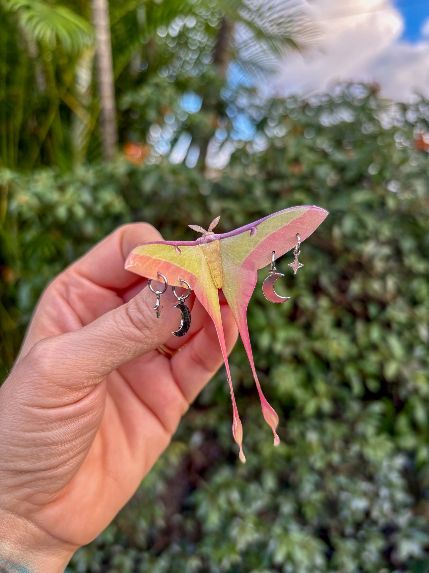 Chinese Moon Moth Small Hair Clip