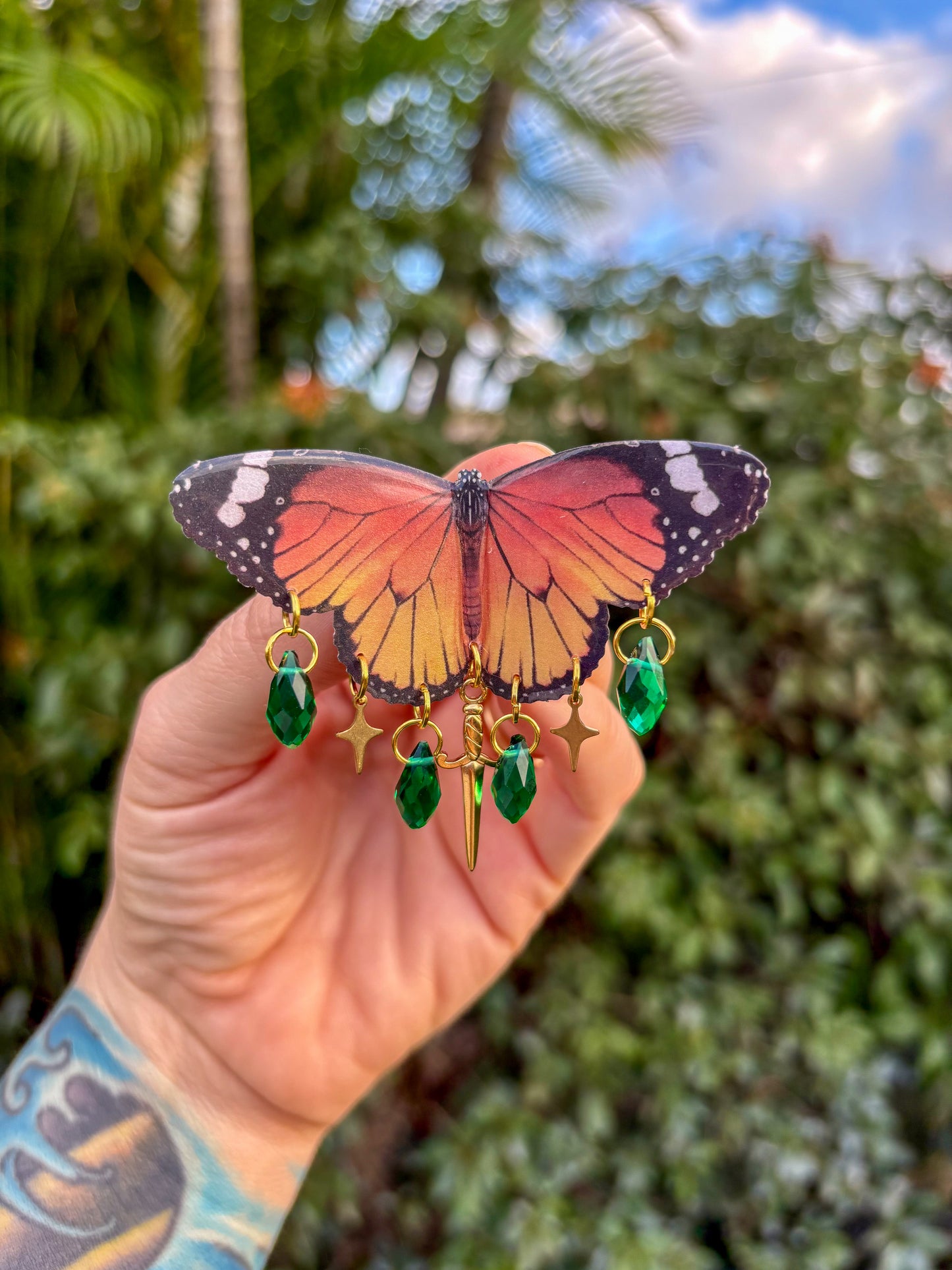 Plain Tiger Butterfly Hair Clip