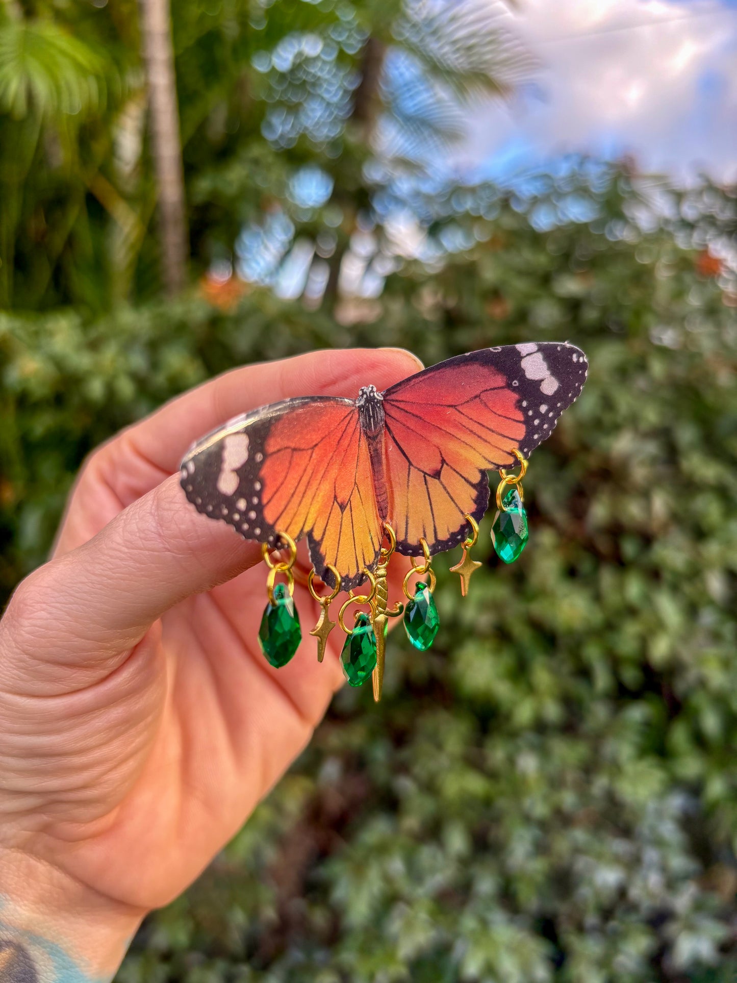 Plain Tiger Butterfly Hair Clip