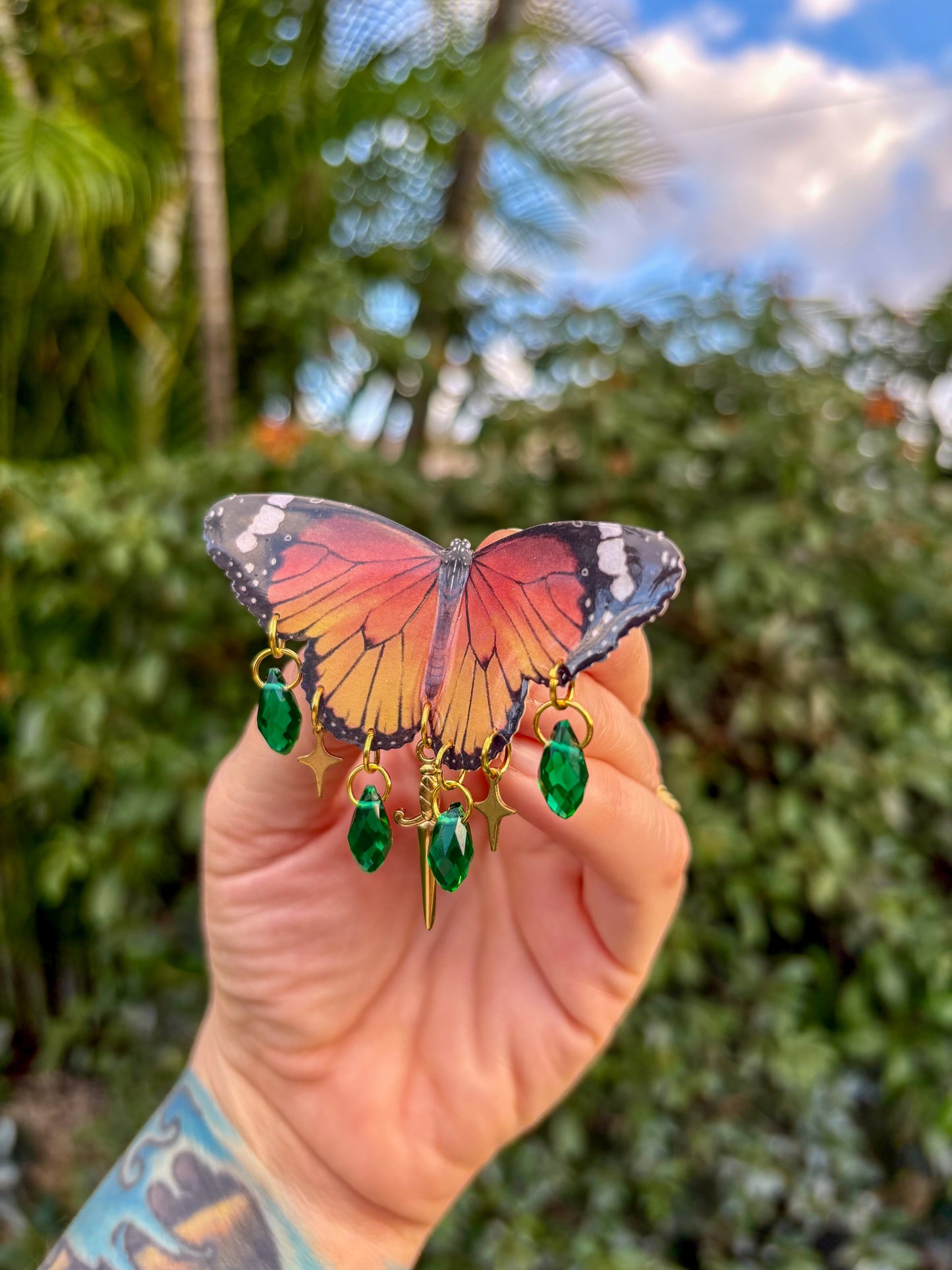 Plain Tiger Butterfly Hair Clip