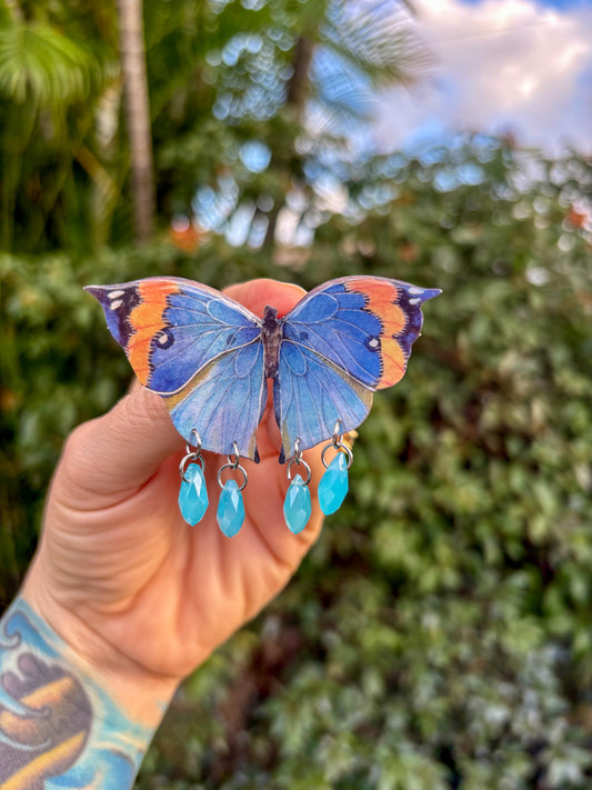 Oak Leaf Butterfly Detailed Hair Clip