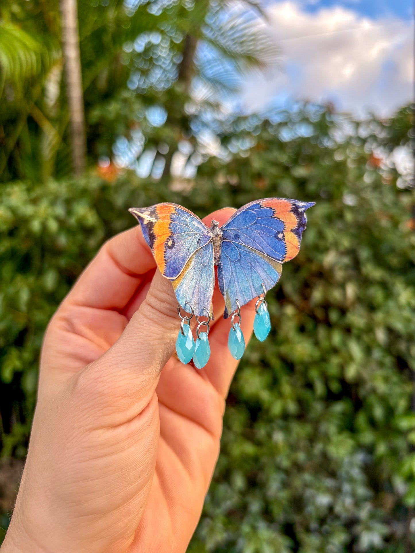 Oak Leaf Butterfly Detailed Hair Clip