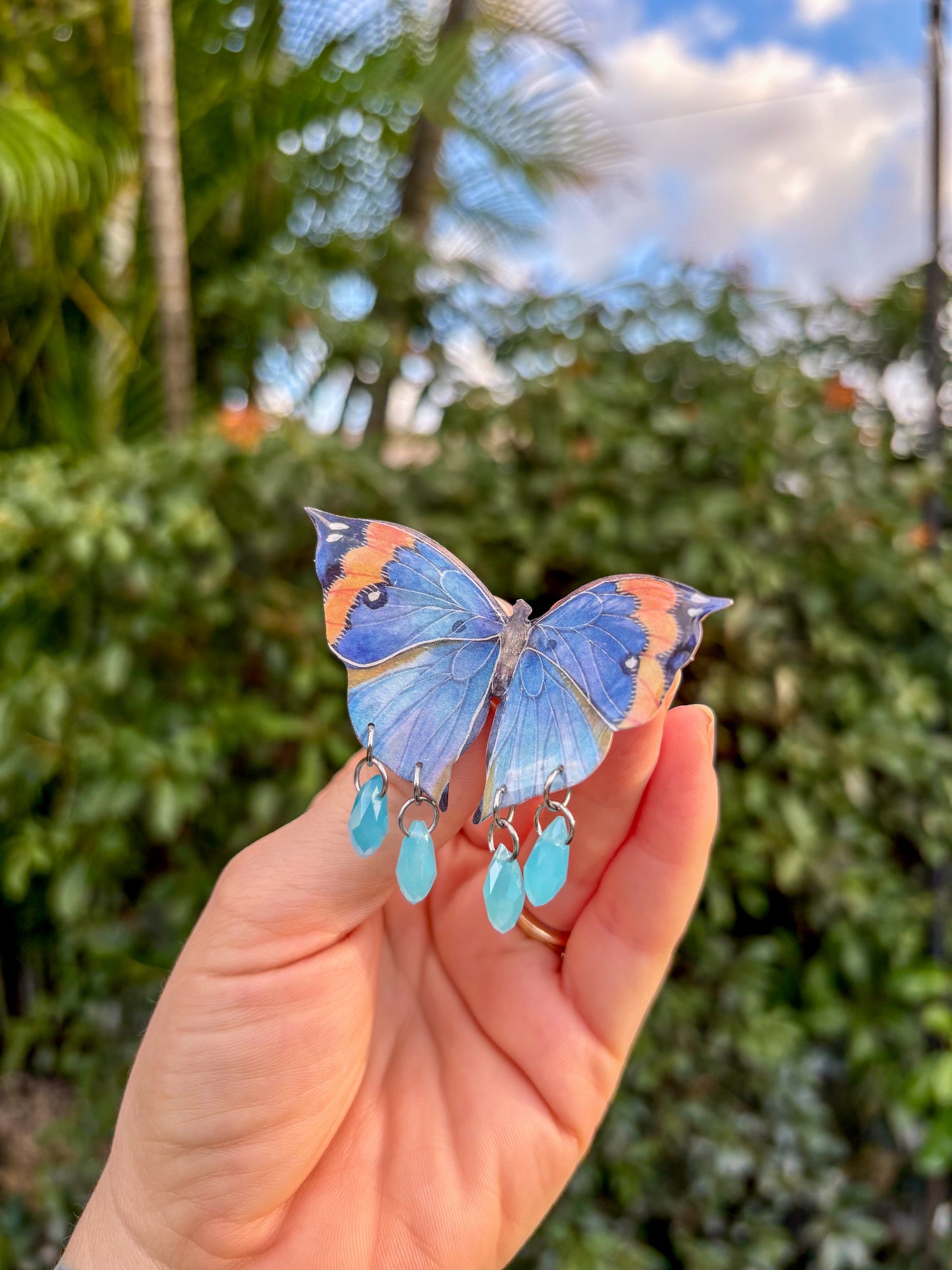 Oak Leaf Butterfly Detailed Hair Clip