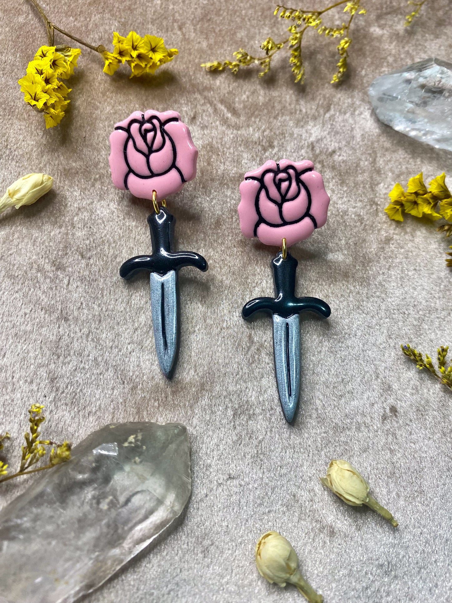 Rose + Dagger Earrings