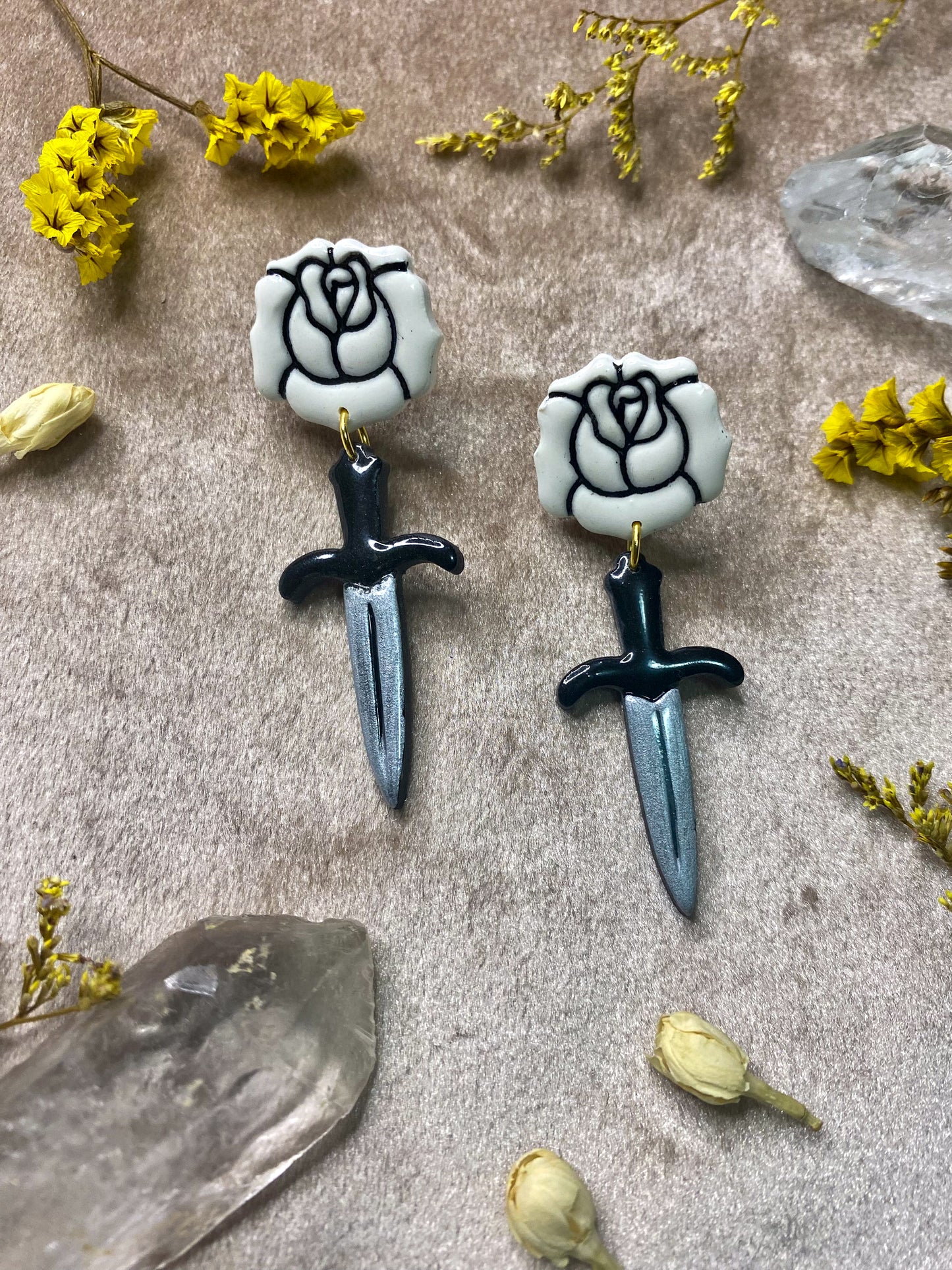 Rose + Dagger Earrings