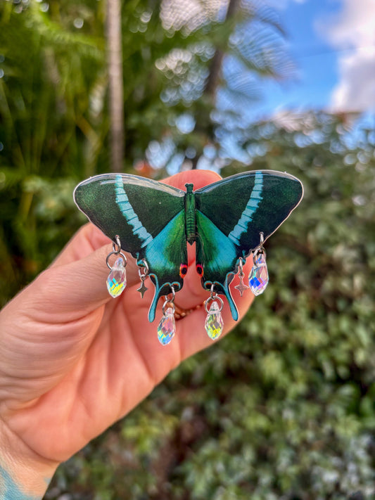 Peacock Swallowtail Butterfly Hair Clip