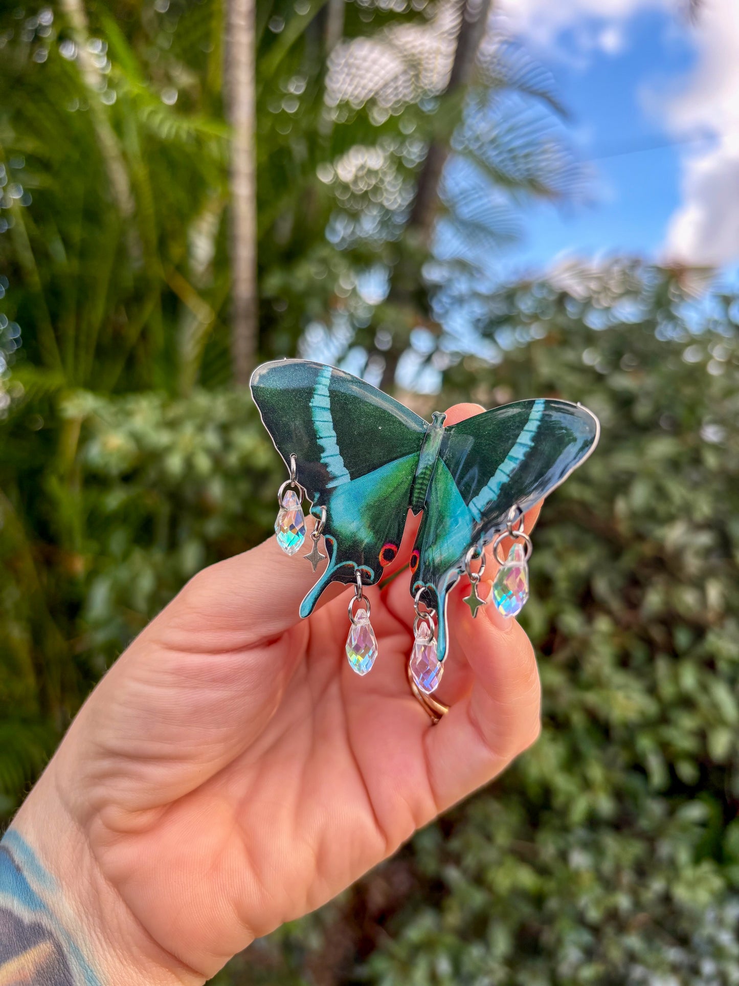 Peacock Swallowtail Butterfly Hair Clip
