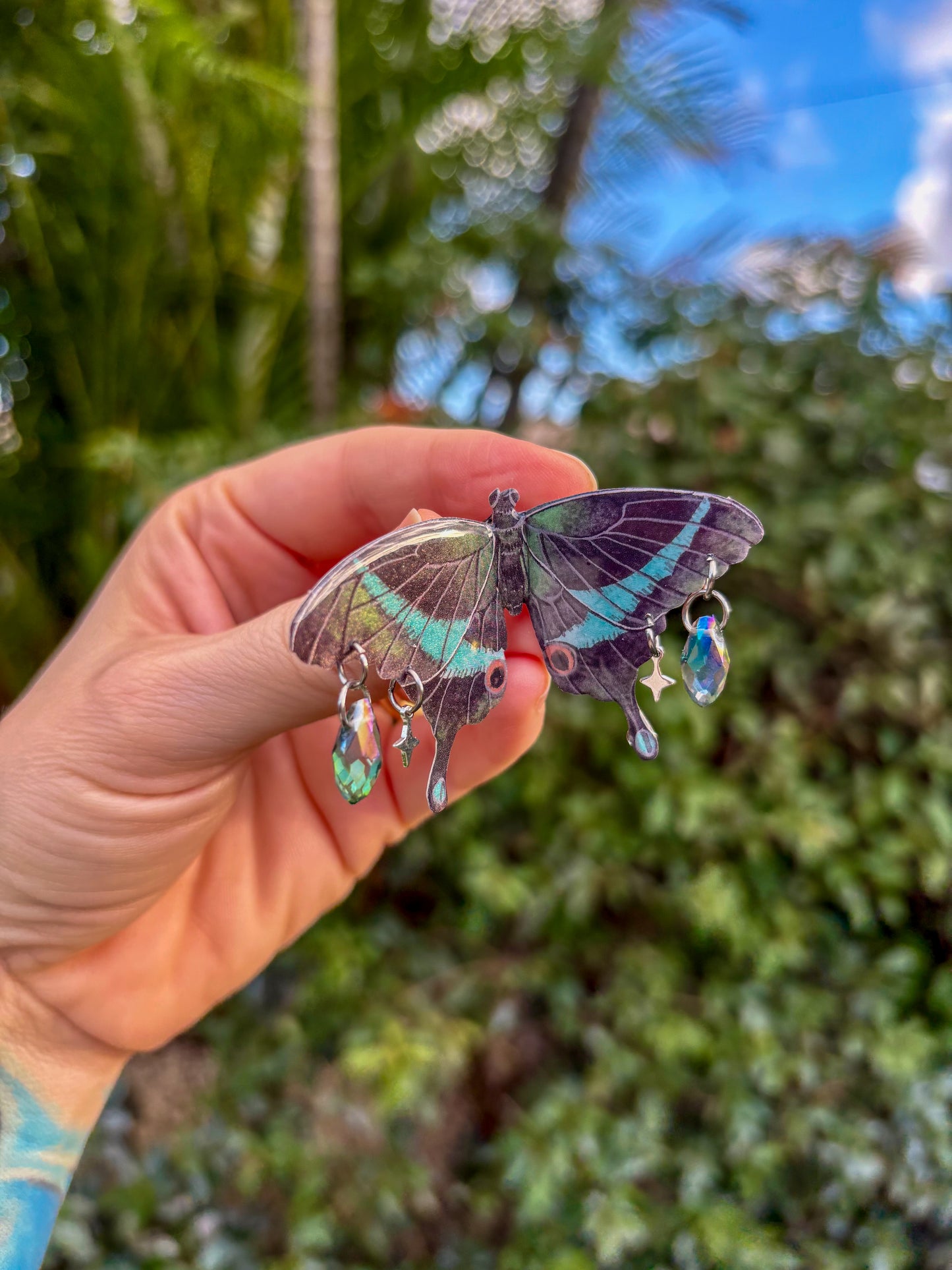 Peacock Swallowtail Butterfly Detailed Hair Clip