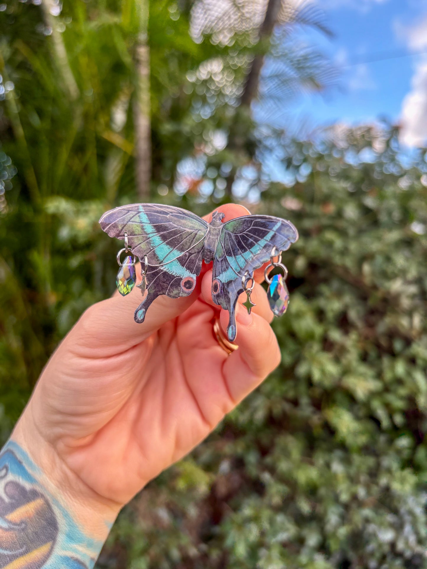 Peacock Swallowtail Butterfly Detailed Hair Clip