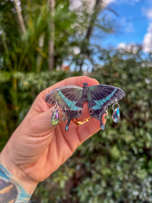Peacock Swallowtail Butterfly Detailed Hair Clip