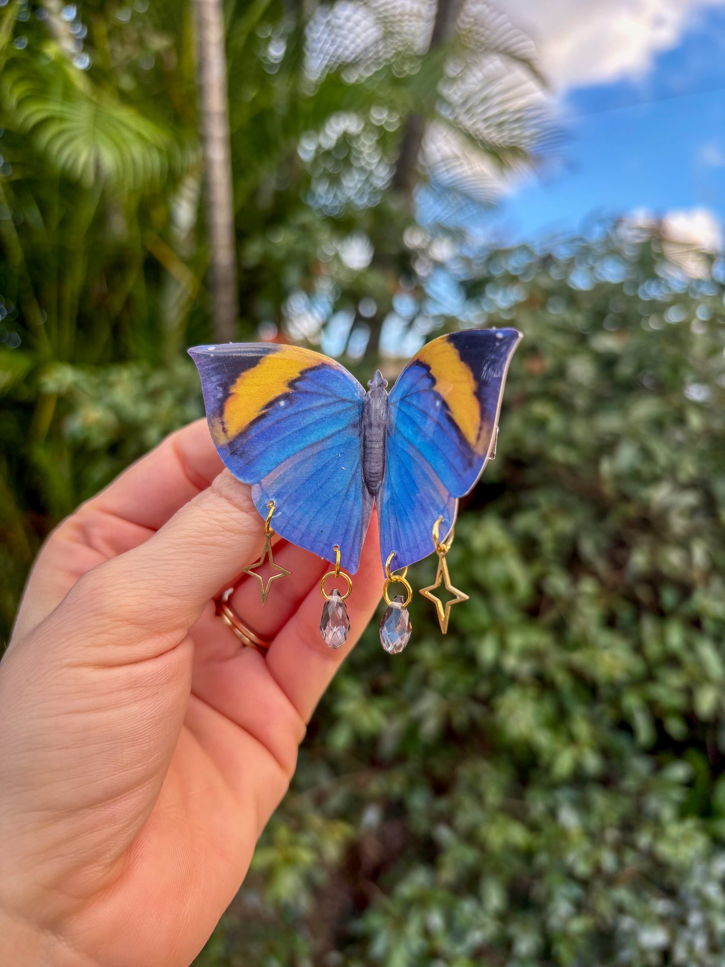 Oak Leaf Butterfly Hair Clip