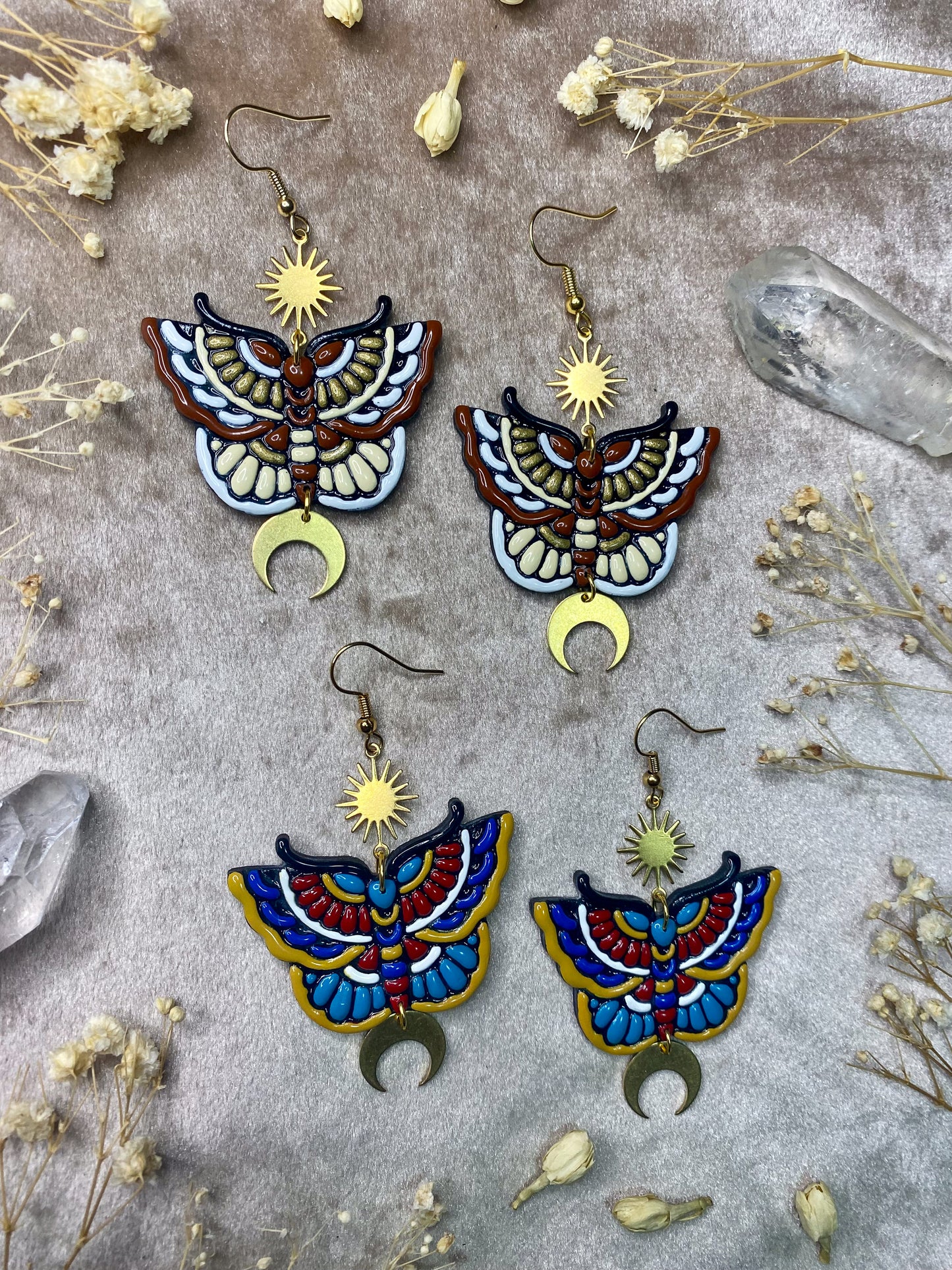 Intricate Moth Earrings