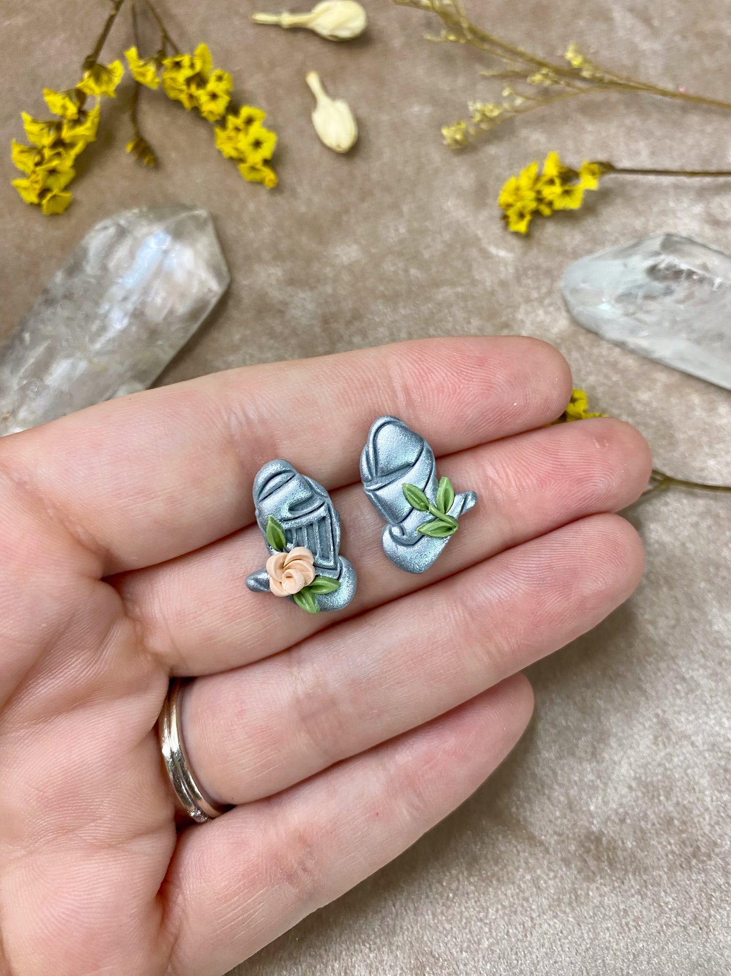 Floral Knight Stud Earrings